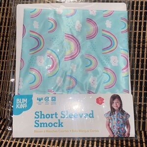 Bumkins Sleeved Smock rainbow & clouds print